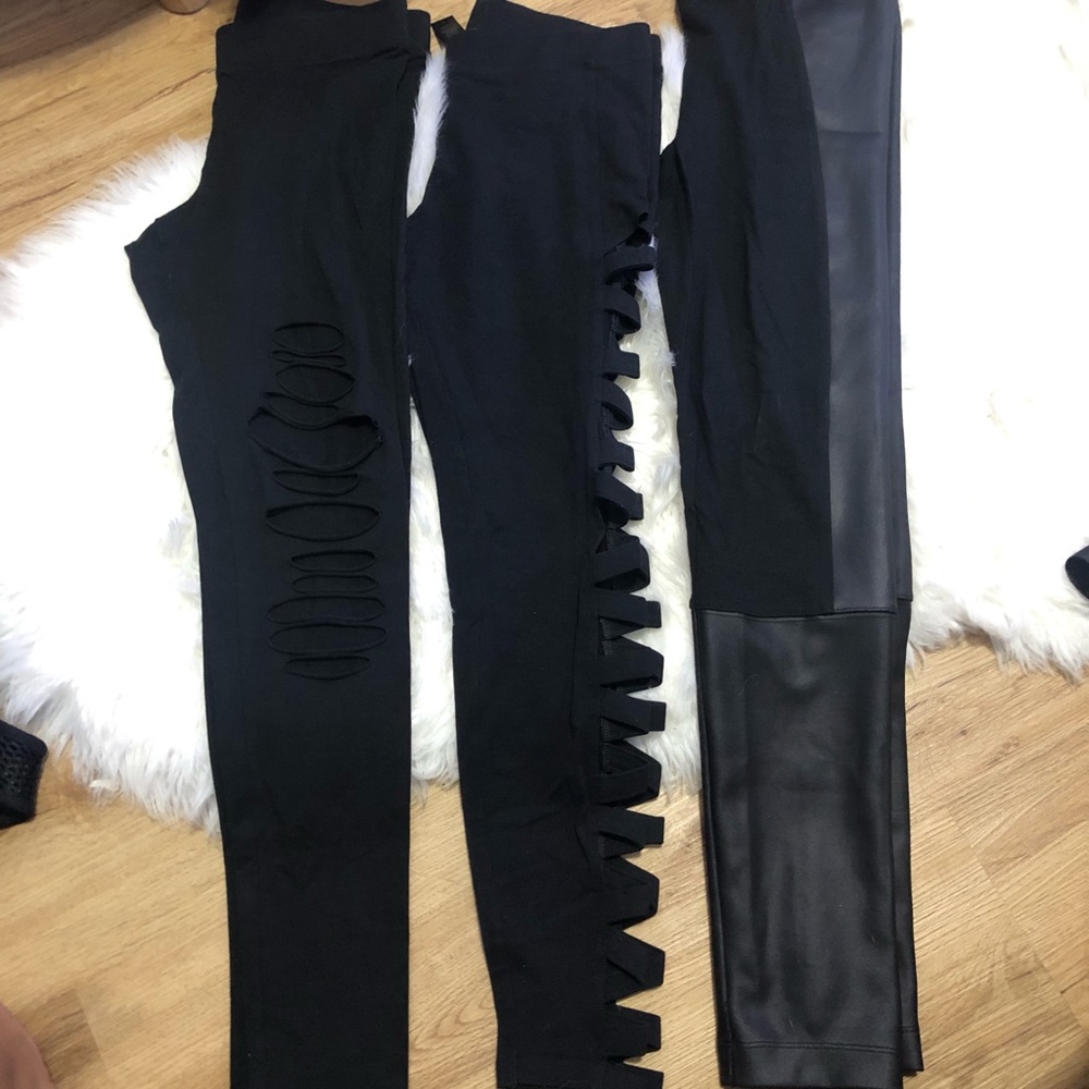 3 Express black leggings